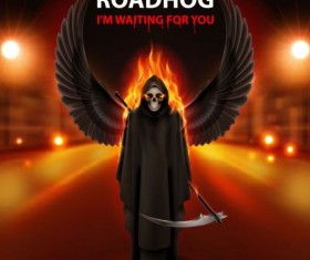 Scytheman with roadHog background vector 05