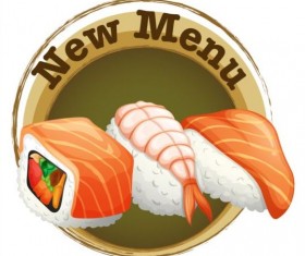 Sea food label vector