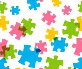 Seamless pattern with color puzzle vector