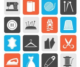 Sewing crop icons set
