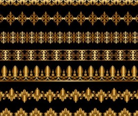 Shining gold borders vectors