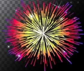 Shining holiday fireworks vector 01