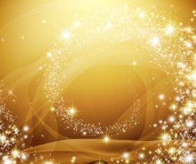 Shiny star light with golden background vector