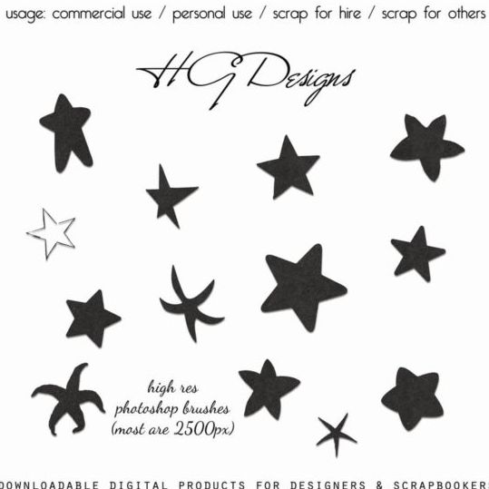 Simlpe star photoshop brushes