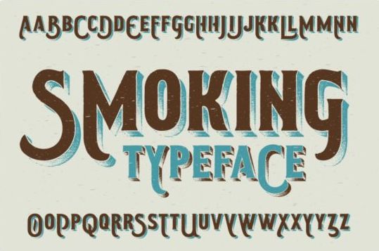 Smoking typeface vector 02