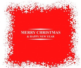 Snowflake frame with christmas red vector