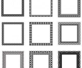 Square black frame vector set 01