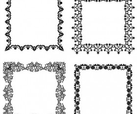 Square black frame vector set 03