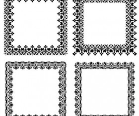 Square black frame vector set 04