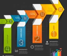 Staircase arrow Infographics design elements vector 02