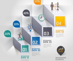 Staircase options Infographics elements vector