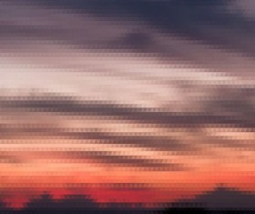 Sunset with geometric shapes blurred background vector 10
