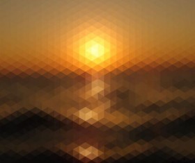 Sunset with geometric shapes blurred background vector 11
