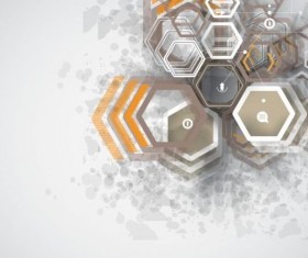 Tech elements with grunge background vector