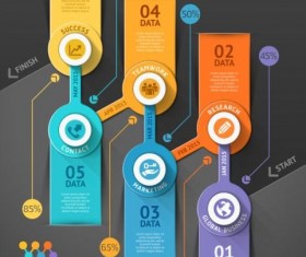Timeline dot Infographics elements vector