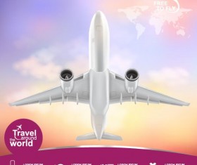 Travel around world with poster design vector 04