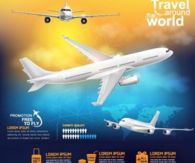 Travel around world with poster design vector 05