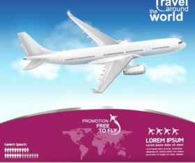 Travel around world with poster design vector 06