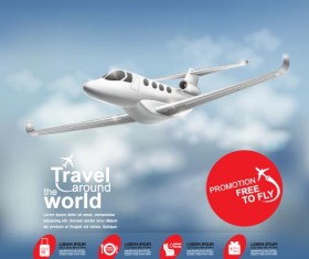 Travel around world with poster design vector 10