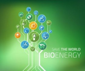 Tree shape Eco infographic vector 01