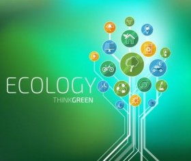 Tree shape Eco infographic vector 02