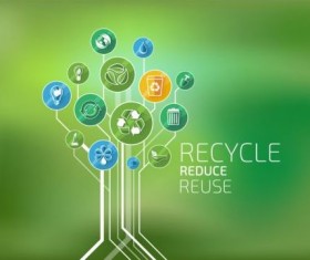 Tree shape Eco infographic vector 04