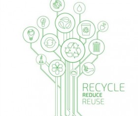 Tree shape Eco infographic vector 05