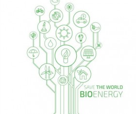 Tree shape Eco infographic vector 07