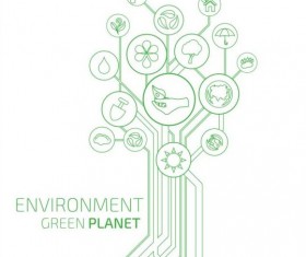 Tree shape Eco infographic vector 08