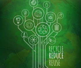 Tree shape Eco infographic vector 09
