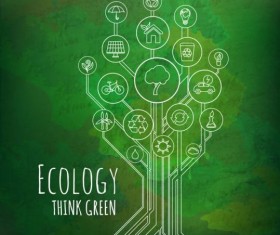 Tree shape Eco infographic vector 10
