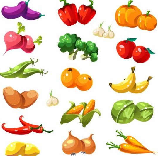 Various vagetables set vector 01