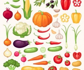 Various vagetables set vector 02
