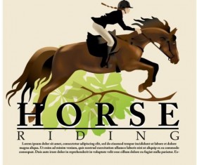 Vector background horse rider woman design 01