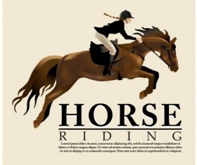 Vector background horse rider woman design 02