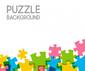 Vector background with colored puzzle 01