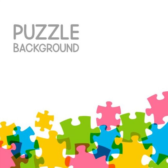 Vector background with colored puzzle 01