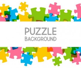 Vector background with colored puzzle 02