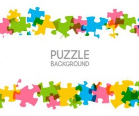 Vector background with colored puzzle 03