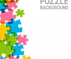 Vector background with colored puzzle 04