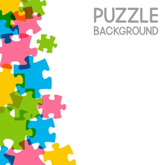 Vector background with colored puzzle 04