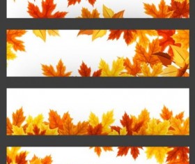 Vector banners with autumn leaves vector set 05