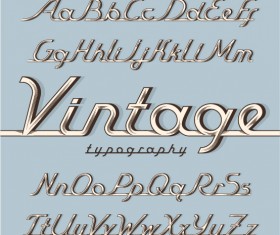 Vintage auto fonts vector