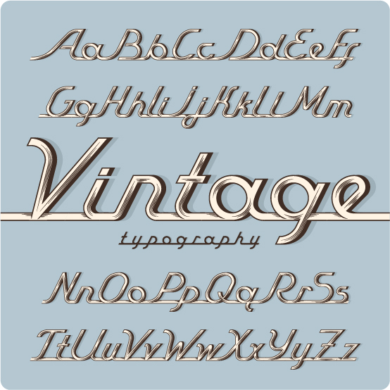 Vintage auto fonts vector