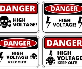 Warning danger signs creative vector 01