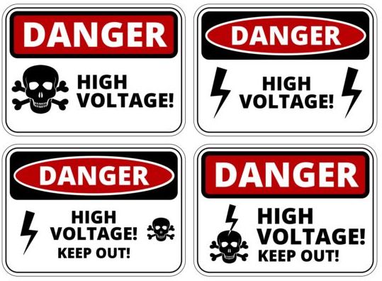 Warning danger signs creative vector 01