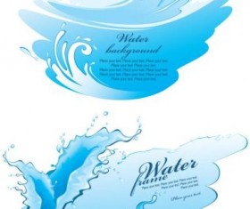 Water frame with water background vector