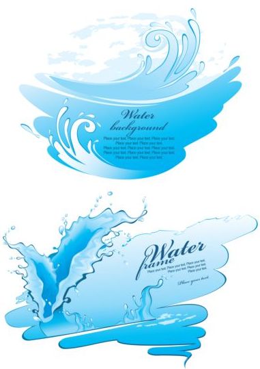 Water frame with water background vector