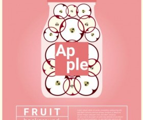 Water fruit recipe with apple vector background
