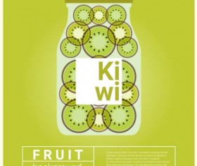 Water fruit recipe with kiwi vector background
